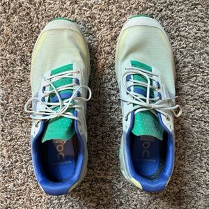 OnCloud/Cloudvista Trail Running Shoes- Men’s Size 8.5. Green, Blue and Gray.